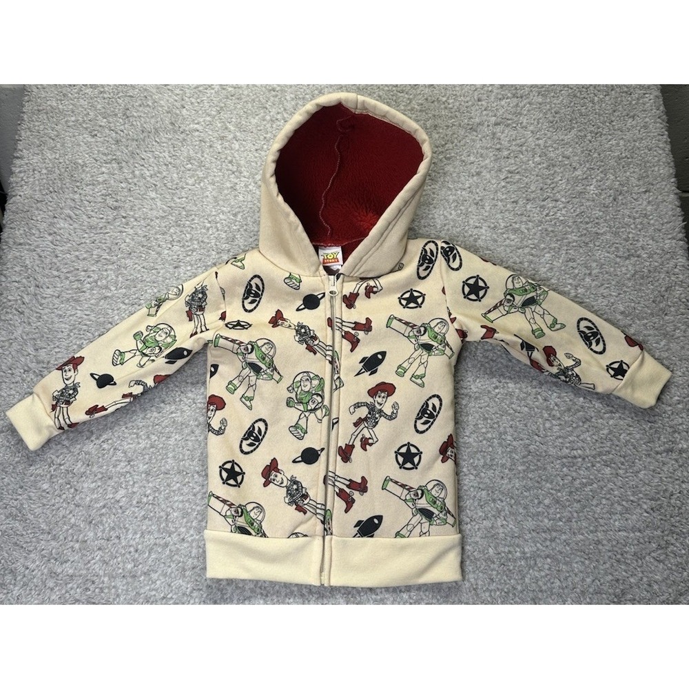 Disney‎ Toy Story Full Zip Jacket Hood 2T All Over Print Woody Buzz Lightyear